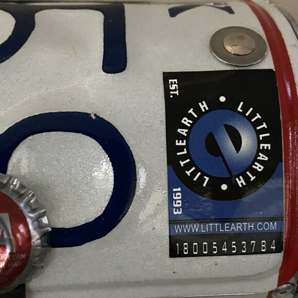 Little Earth New York License Plate Purse Black Strap Clutch Handle Recycled NWT - Picture 7 of 10